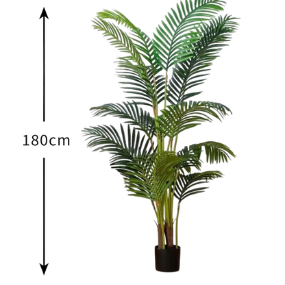 Artificial Areca Palm Plant 180cm – Extra Large Premium Indoor Tropical Decorative Plant with Pot