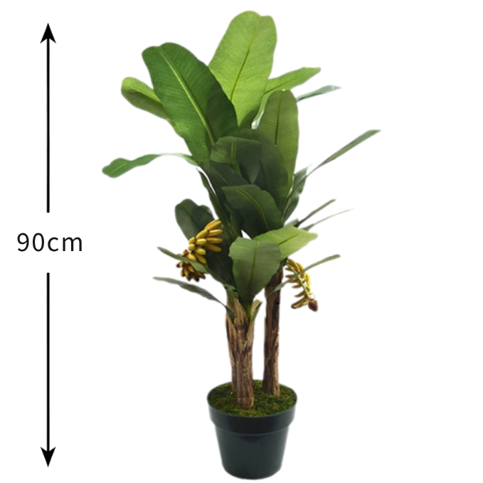 Garden Gyani Banana X3 – 90 cm Tall Artificial Plant | Lifelike Faux Indoor & Outdoor Décor Without Pot