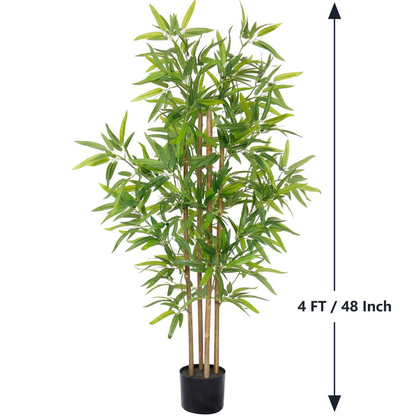 Artificial Bamboo Plant 4 Feet – Decorative Faux Bamboo Tree with Pot
