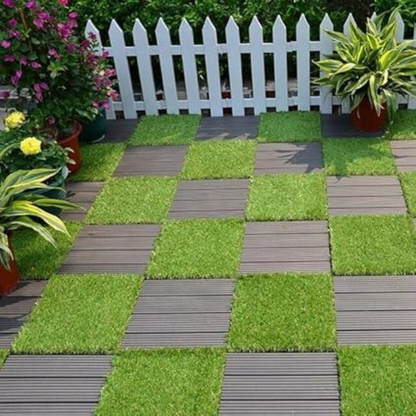 Garden Gyani Artificial Grass Carpet Panel 50×50 cm | Plain Turf Grass Mat | UV Protected Indoor Outdoor Decor