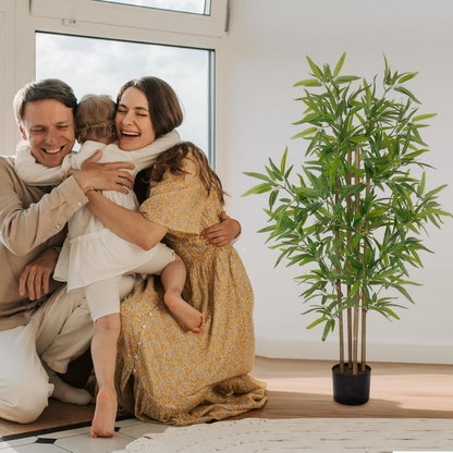 Artificial Bamboo Plant 4 Feet – Decorative Faux Bamboo Tree with Pot