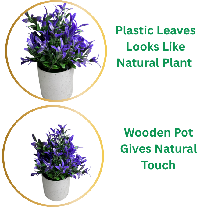 Garden Gyani Artificial Rubber Plant – Small Faux Potted Plant for Tabletop, Home, Bathroom & Office Décor | Indoor Decorative Greenery