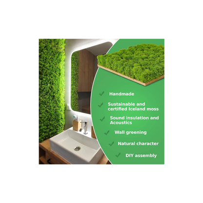 Garden Gyani Artificial Moss Wall Panel 50×50 cm | 3D Cushion Moss Style Green Wall | UV Protected Indoor Outdoor Decor