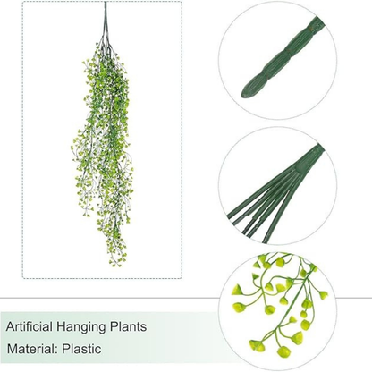 Garden Gyani Artificial Hanging Vines – Realistic Willow Leaf Faux Greenery Garland for Home, Office & Festive Decoration