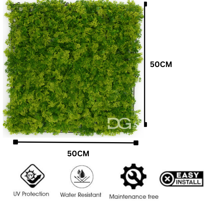 Garden Gyani 50x50 cm Artificial Greenery Wall Panel – Lush Faux Vertical Garden Mat for Wall, Balcony & Home Décor