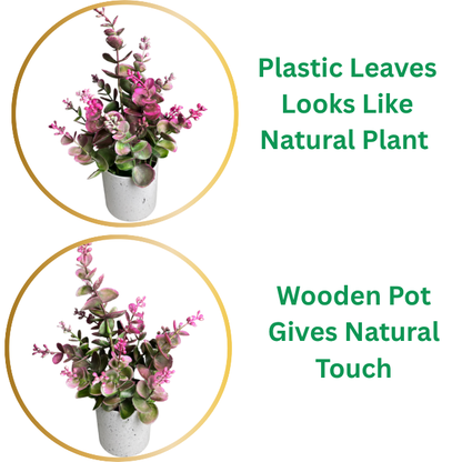 Garden Gyani Artificial Rubber Plant – Small Faux Potted Plant for Tabletop, Home, Bathroom & Office Décor | Indoor Decorative Greenery
