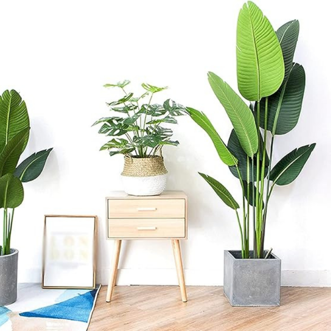 Garden Gyani 150cm Artificial Traveller Palm Tree – Tall Faux Indoor Plant Without Pot for Home & Office Décor