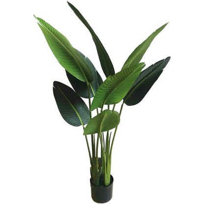 Garden Gyani 120cm Artificial Traveller Palm Tree with Pot – 8 Leaves Faux Tropical Plant for Home & Office Décor