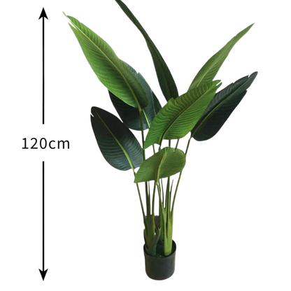 Garden Gyani 120cm Artificial Traveller Palm Tree with Pot – 8 Leaves Faux Tropical Plant for Home & Office Décor