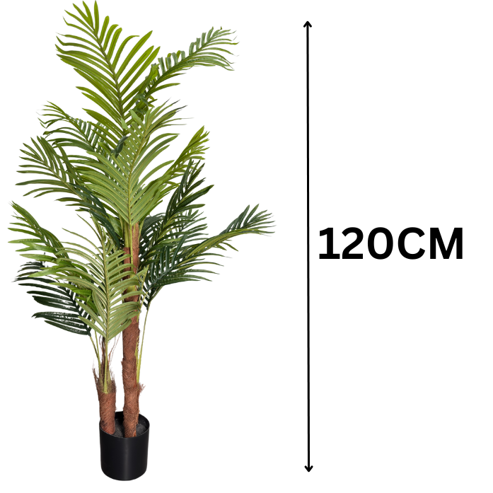 Garden Gyani 150 cm Artificial Areca Palm Tree with Tall Black Planter – Indoor Decorative Faux Plant for Home & Office