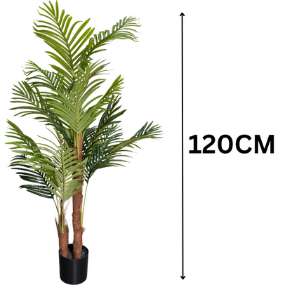 Garden Gyani 150 cm Artificial Areca Palm Tree with Tall Black Planter – Indoor Decorative Faux Plant for Home & Office